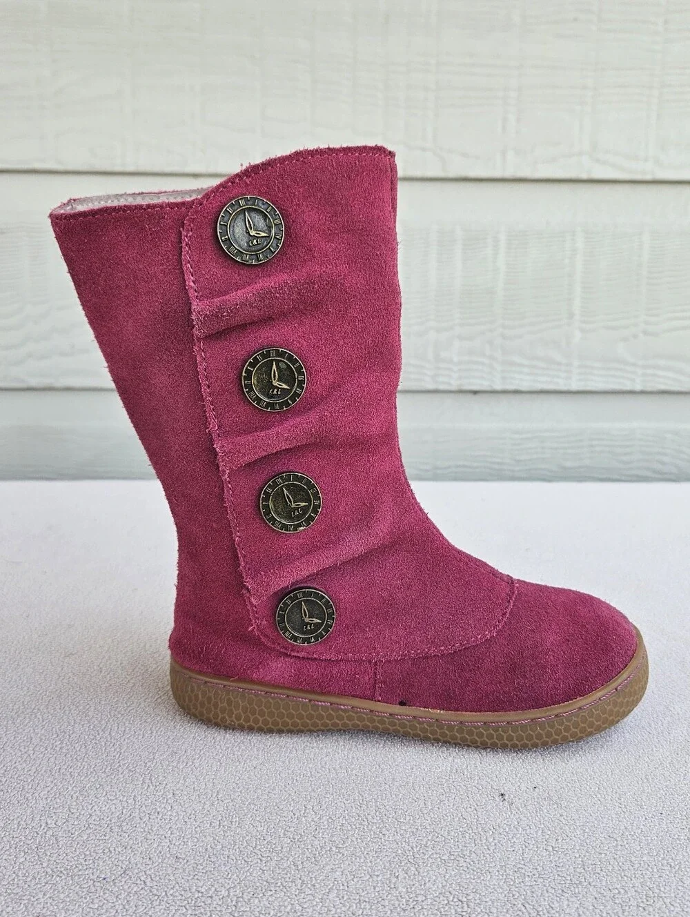 Livie & Luca Tiempo Toddler SZ 12 Fuchsia Classic Suede Pink Leather Riding Boot
